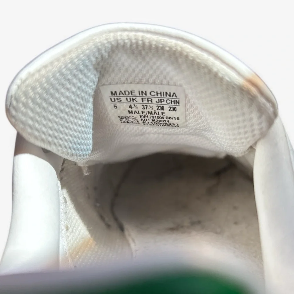 Adidas Stan Smith White and Green Classic Leather Sneakers Men’s Size 5